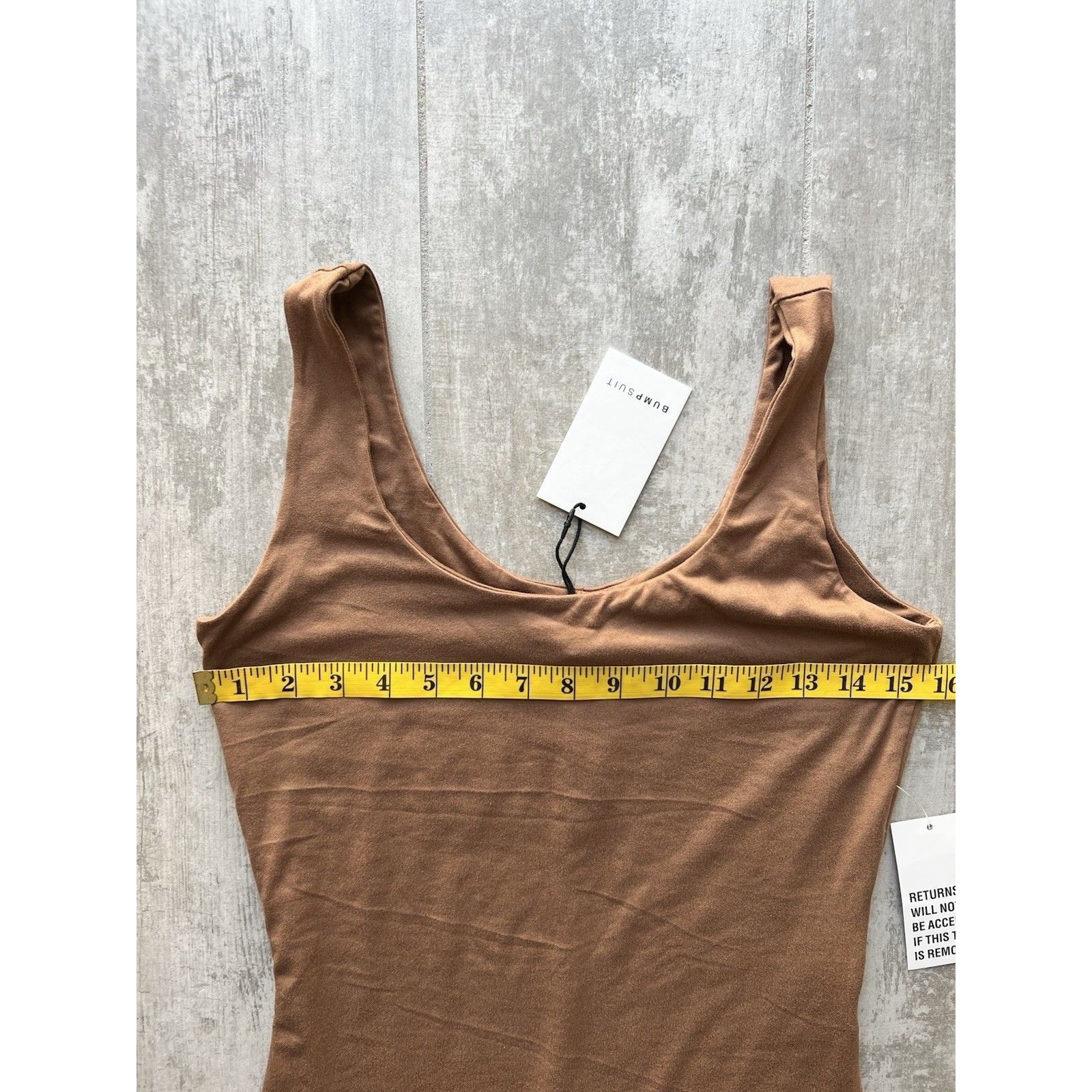 Bumpsuit The Lucy Unitard One Piece Jump Soft Jersey Mocha Maternity Outfit M — image 6 of 8
